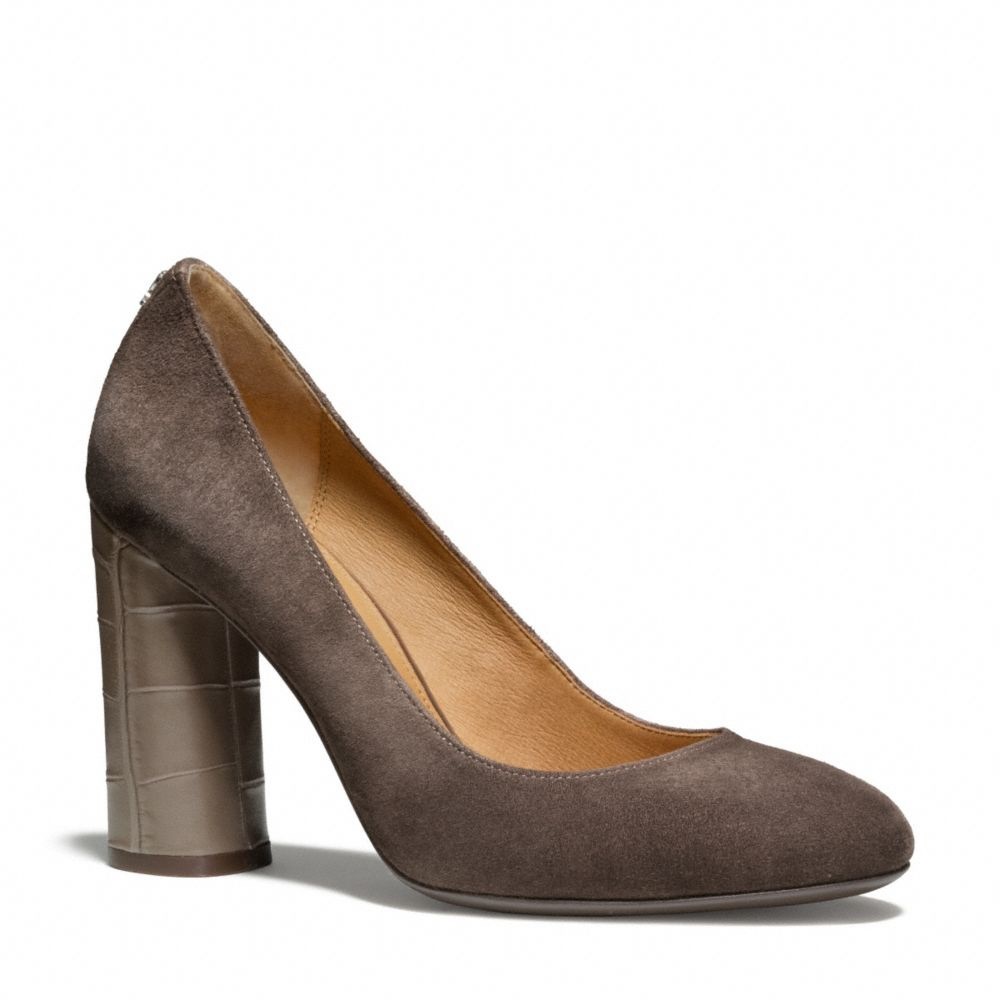 COACH Ophelia 7 B Suede Croc Embossed Heels